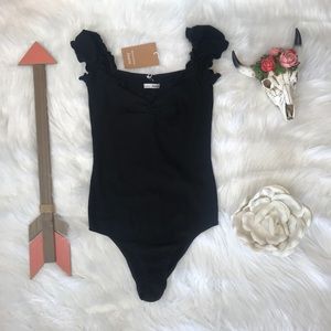 Reformation Palo Black Bodysuit